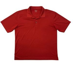 PGA Tour Golf Polo Shirt Mens 2XL XXL Red Side Vent Performance Sweat Wicking